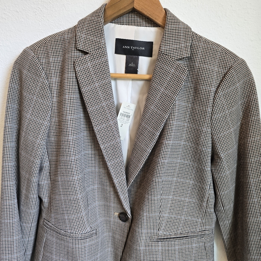 Ann Taylor Houndstooth Blazer 2